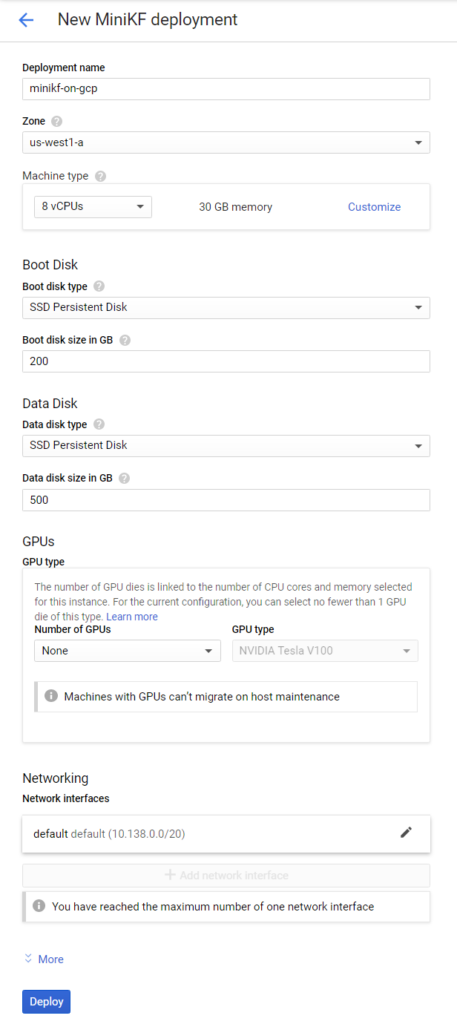 Configure MiniKF on GCP