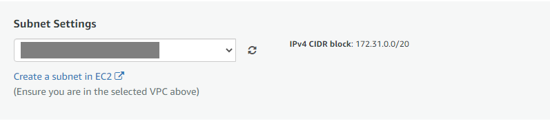 Choose an existing subnet or create a new one - AWS