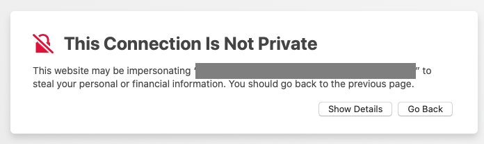 Safari on macOS - not private connection