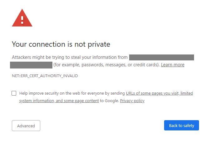 Your connection is not private